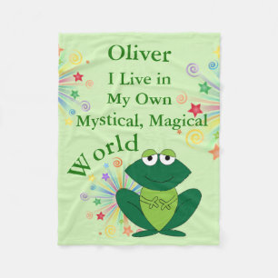 Mystical Magic World Funny Frog Fleecedecke