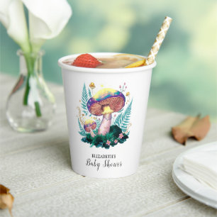 Mystical Magical Mushroom Baby Dusche Pappbecher