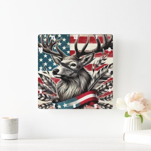 Mystical Majestic Deather Feather Quadratische Wanduhr (Zuhause)