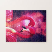 Mystical Majestic Galaxy Flamingos in Liebe Puzzle (Horizontal)