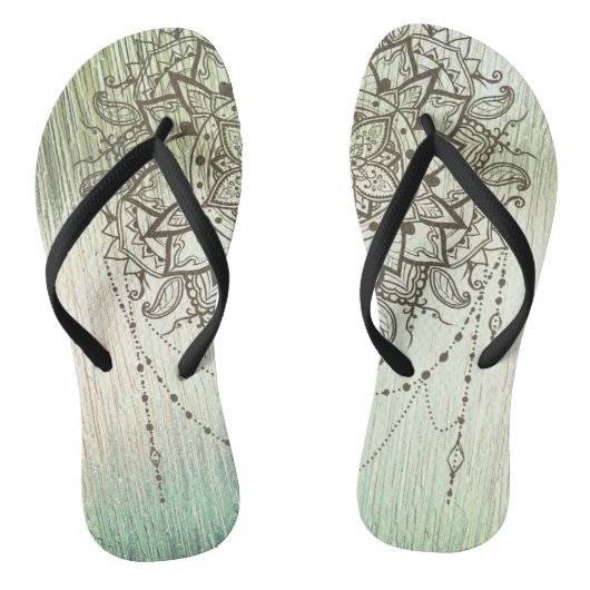 Mystical Mandala flip Flops Badesandalen (Fußbett)