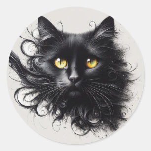 Mystical Meow Runder Aufkleber
