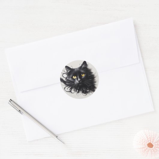 Mystical Meow Runder Aufkleber (Umschlag)