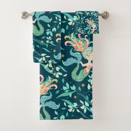 Mystical Mermaid Pattern Badhandtuch Set (Insitu)