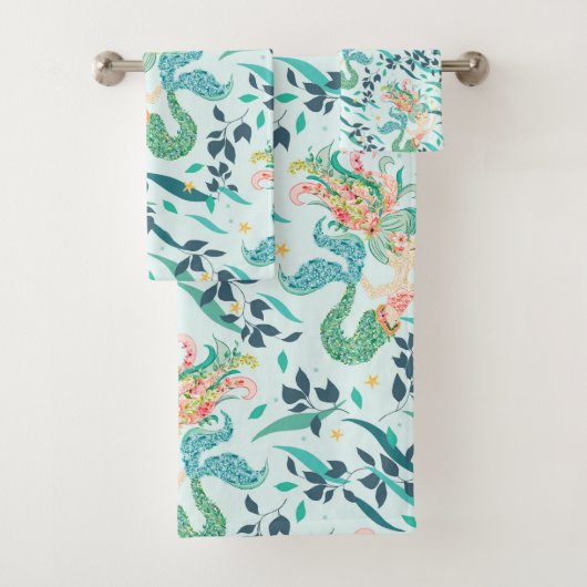 Mystical Mermaid Pattern Badhandtuch Set (Insitu)