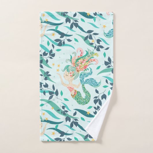 Mystical Mermaid Pattern Badhandtuch Set (Handtuch)