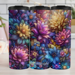 Mystical Midnight Blossom Dream Garden Thermosbecher