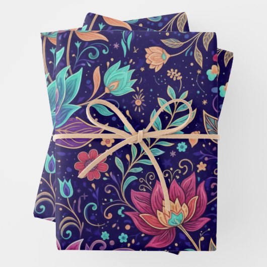 Mystical Midnight Garden Lotus and Moon Geschenkpapier Set (Beispiel)