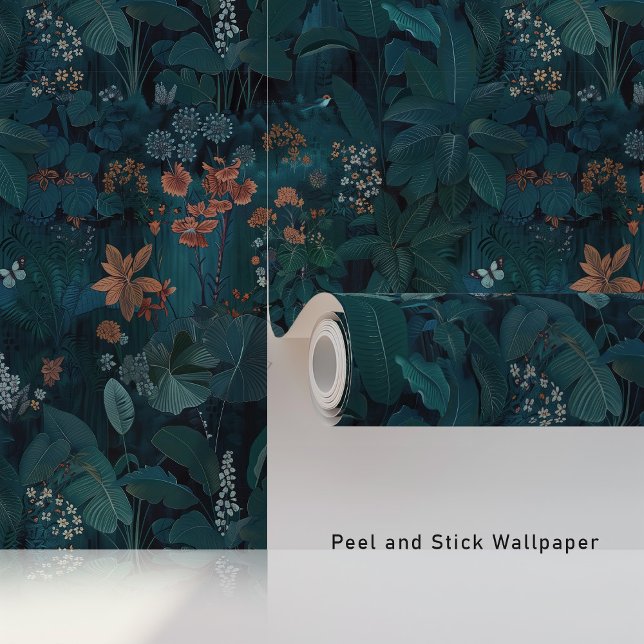 Mystical Midnight Jungle Wallpaper Peel & Stick Tapete (Von Creator hochgeladen)