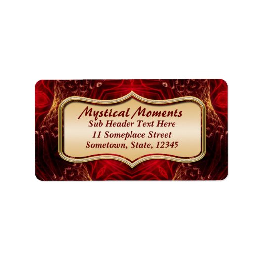 Mystical Moments Red Fraktal Art Address Labels Adressaufkleber (Vorne)