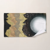 Mystical Moon Gold Mountains Landschaft Modernes G Badhandtuch Set (Handtuch)