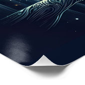 Mystical Moon Owl Celestial Forest Glow Poster (Ecke)