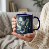 Mystical Moon Owl Celestial Forest Glow Tasse