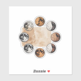 Mystical Moon Phases Sticker – Vintage Boho
