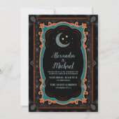 Mystical Moon Starry Night Wedding Einladung (Vorderseite)