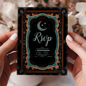 Mystical Moon Starry Night Wedding RSVP Karte