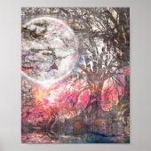 Mystical Moon Tree Fantasy Landschaft Poster (Vorne)