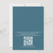 Mystical Moonlight Blue Sea Turtle QR Code Wedding Einladung (Rückseite)