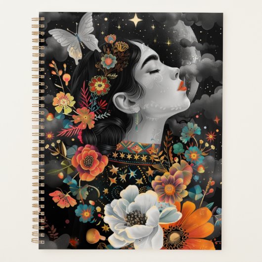 Mystical Moonlit Floral Planer (Vorderseite)