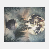 Mystical Moonlit Forest Cauldron - Hexchy Magic Ar Fleecedecke (Vorderseite (Horizontal))