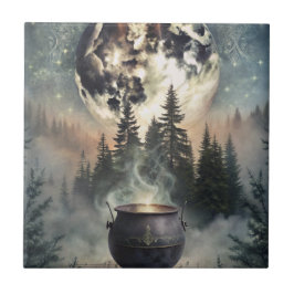 Mystical Moonlit Forest Cauldron - Hexchy Magic Ar Fliese