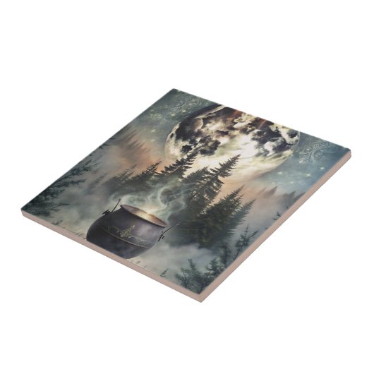 Mystical Moonlit Forest Cauldron - Hexchy Magic Ar Fliese (Seite)