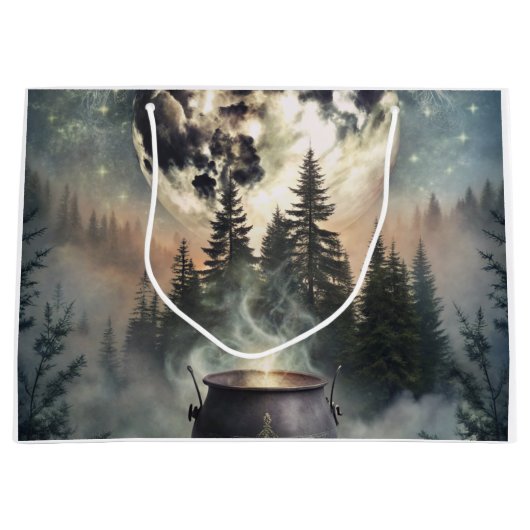 Mystical Moonlit Forest Cauldron - Hexchy Magic Ar Große Geschenktüte (Vorderseite)