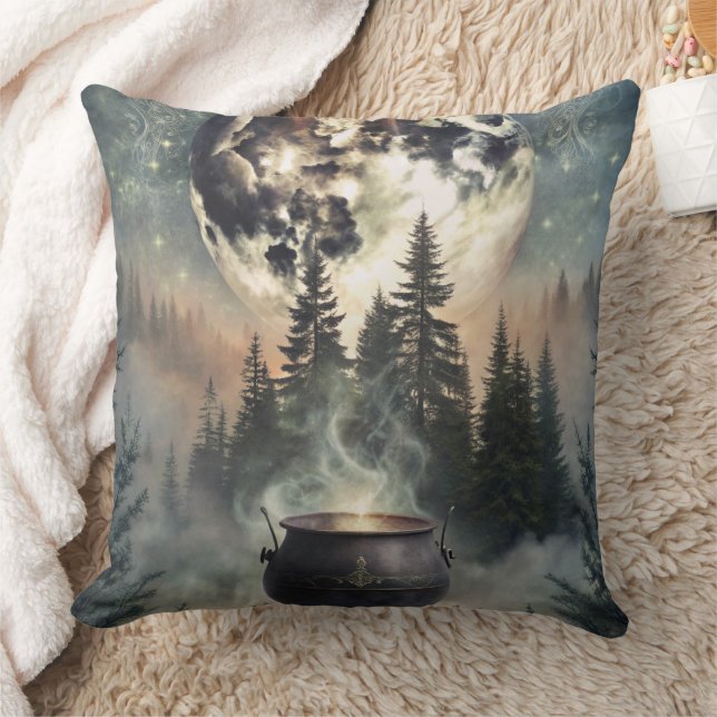 Mystical Moonlit Forest Cauldron - Hexchy Magic Ar Kissen (Decke)