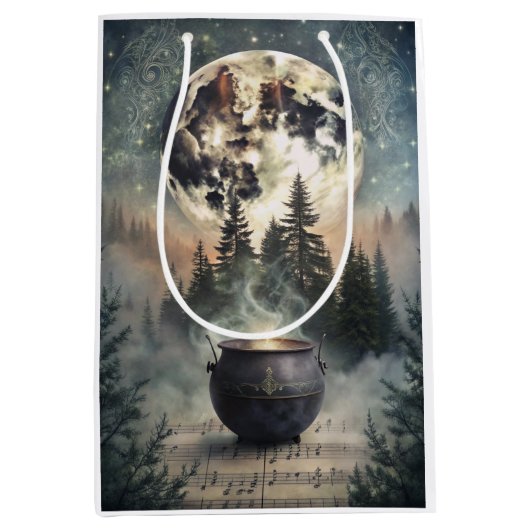 Mystical Moonlit Forest Cauldron - Hexchy Magic Ar Mittlere Geschenktüte (Vorderseite)