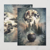 Mystical Moonlit Forest Cauldron - Hexchy Magic Ar Postkarte (Vorne/Hinten)