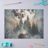 Mystical Moonlit Forest Cauldron - Hexchy Magic Ar Seidenpapier (Basteln)