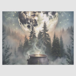 Mystical Moonlit Forest Cauldron - Hexchy Magic Ar Seidenpapier