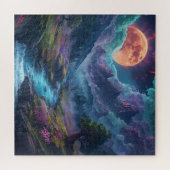 Mystical Moonlit Mountain Valley - Fantasy River L Puzzle (Horizontal)