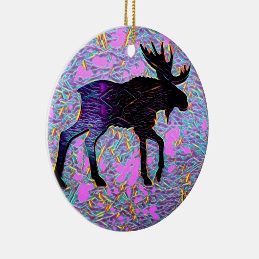 Mystical Moose Lila Custom Christmas Keramik Ornament (Rechts)