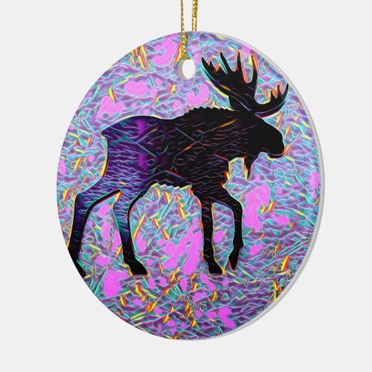 Mystical Moose Lila Custom Christmas Keramik Ornament (Links)
