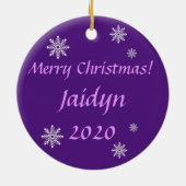 Mystical Moose Lila Custom Christmas Keramik Ornament (Hinten)