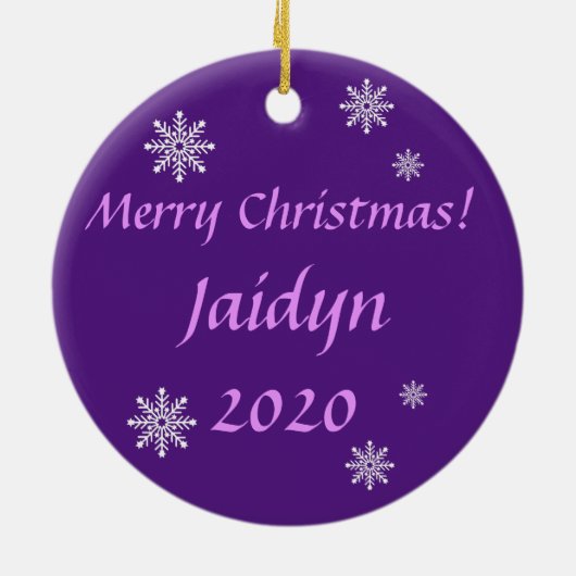 Mystical Moose Lila Custom Christmas Keramik Ornament (Hinten)