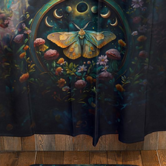 Mystical Moth and Moon Phases Portal Art LARGE Duschvorhang