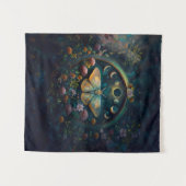 Mystical Moth and Moon Phases Portal Art Wandteppich (Vorderseite (Horizontal))