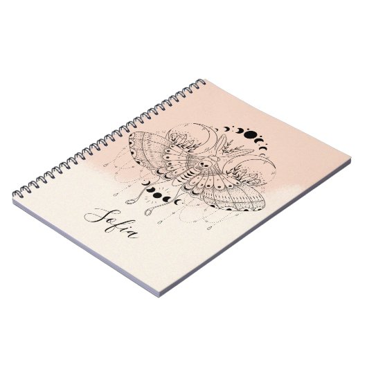 Mystical Moth Celestial Butterfly-Notebook Notizblock (Linke Seite)