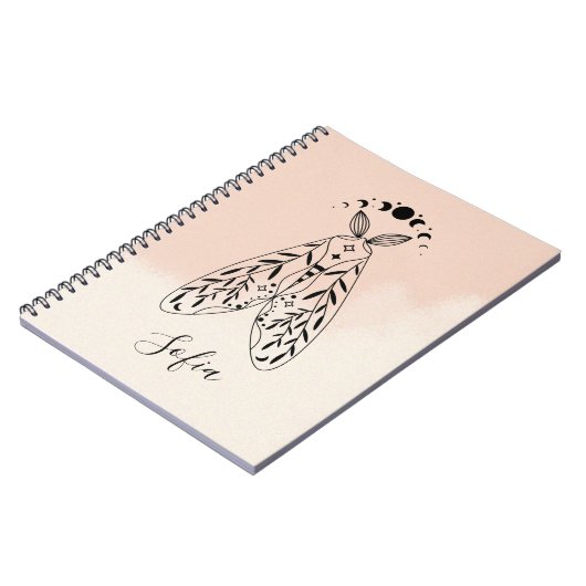 Mystical Moth Celestial Butterfly-Notebook Notizblock (Linke Seite)
