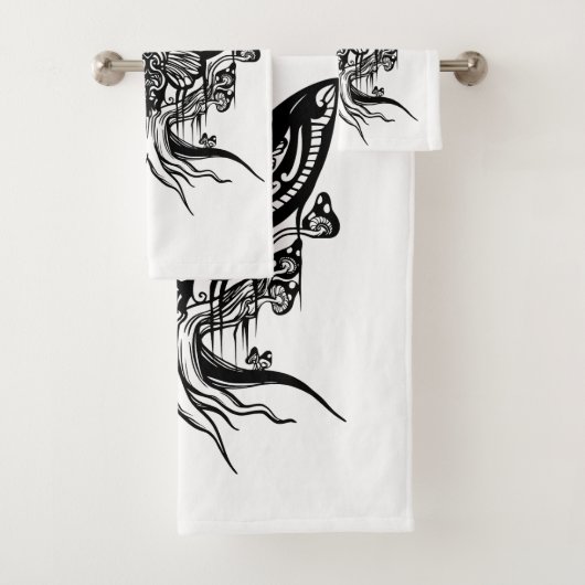 Mystical Moth & Crescent Moon Badezimmer Handtuchh Badhandtuch Set (Insitu)