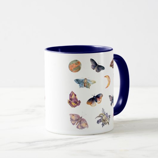 Mystical Moth Crystal Coffee Mug Tasse (VorderseiteRechts)