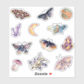 Mystical Moth Crystal Stickers Set Aufkleber (Blatt)