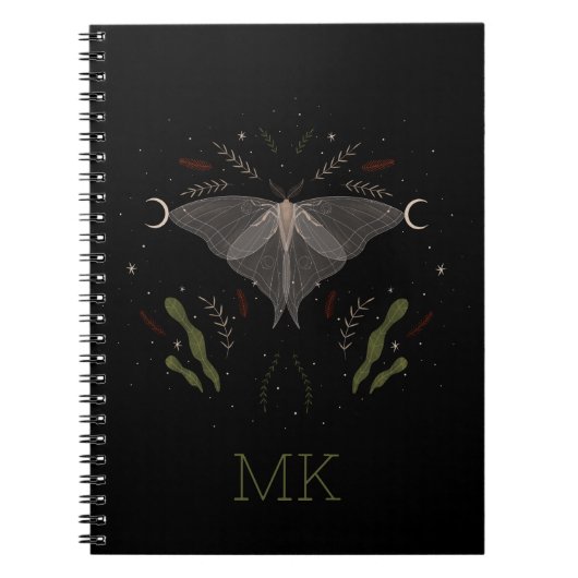 Mystical Moth Golden Butterfly-Notebook Notizblock (Vorderseite)