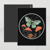 Mystical Moth with Mushrooms and Snail Postkarte (Vorne/Hinten)