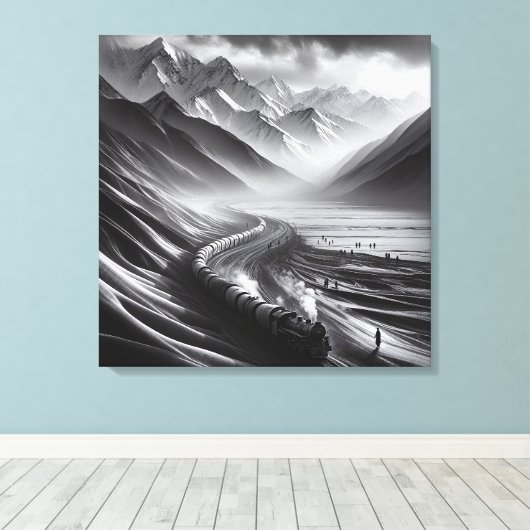 Mystical Mountain Rails: Odyssey eines Dampfzuges Leinwanddruck (Insitu (Holzboden))