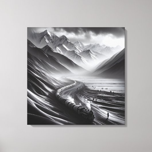 Mystical Mountain Rails: Odyssey eines Dampfzuges Leinwanddruck (Vorderseite)