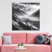 Mystical Mountain Rails: Odyssey eines Dampfzuges Leinwanddruck (Insitu (Wohnzimmer))