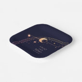 Mystical Navy Blue Sun Moon Astronomie Space Pappteller (Gewinkelt)